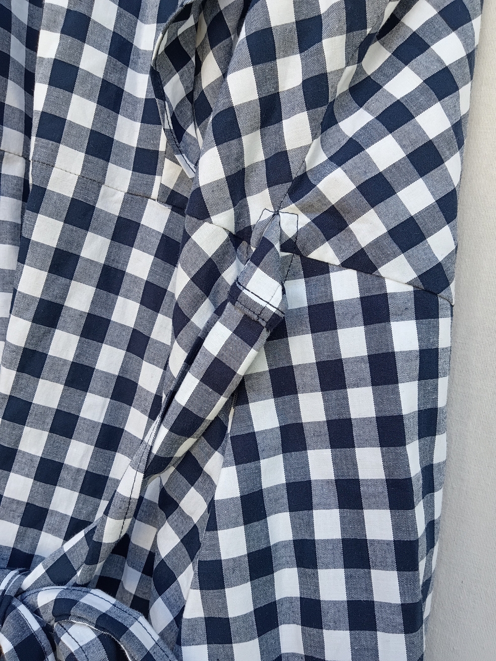Draper James Navy and White Gingham Maxi Wrap Dress with Ruffle Trim - Picture 7 of 7